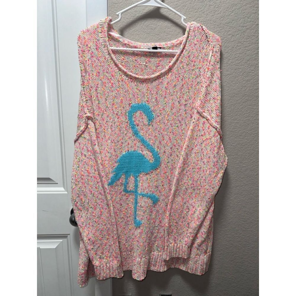 Torrid Marbled Knit Flamingo Sweater